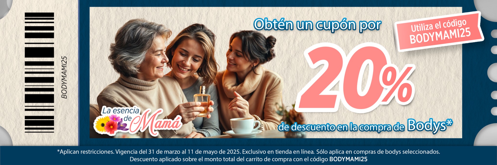 Banner de campaña La esencia de Mamá aplicado en e-commerce